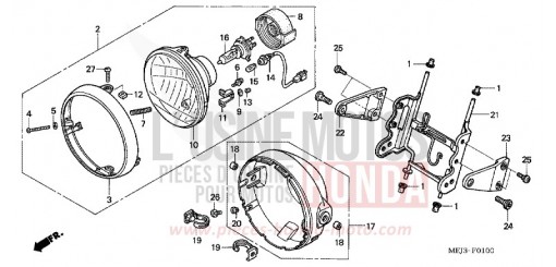 HEADLIGHT (1) CB1300F3 de 2003